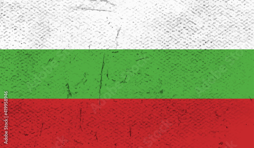 Grunge Bulgaria flag. Bulgaria flag with waving grunge texture. Vector background. © Stefan