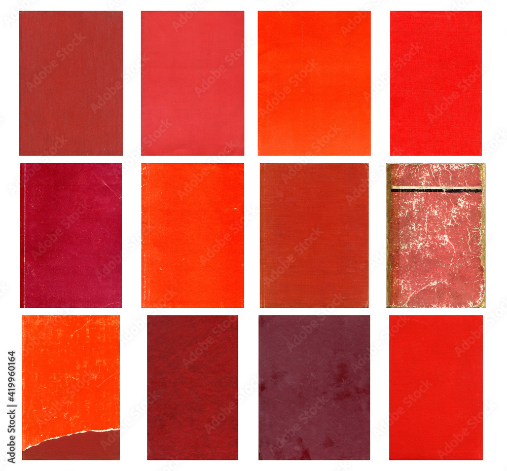 Fototapeta premium Paper and textile textures set. Blank retro pages and old book covers. Rough faded canvas surface. Perfect for background and vintage style design. Empty place for text.