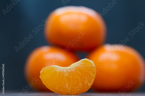 mandarin, fresh fruit black background