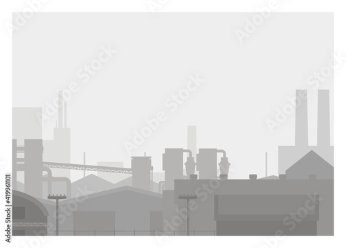 Industrial area. Simple silhouette illustration.