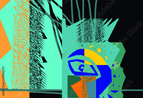 Surrealist faces are artistic portraits of humans, exclusive to fabric motifs and wall hangings