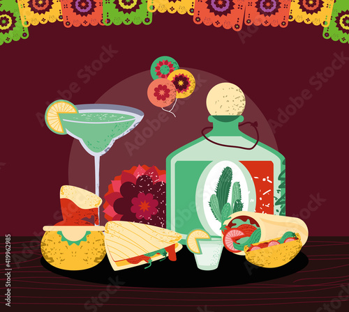 mexican food tequila
