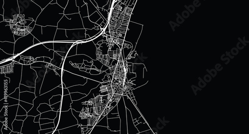 Urban vector city map of Koge, Denmark