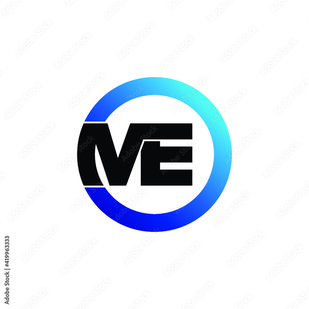 Letter ME circle logo design vector Letter ME circle logo design vector