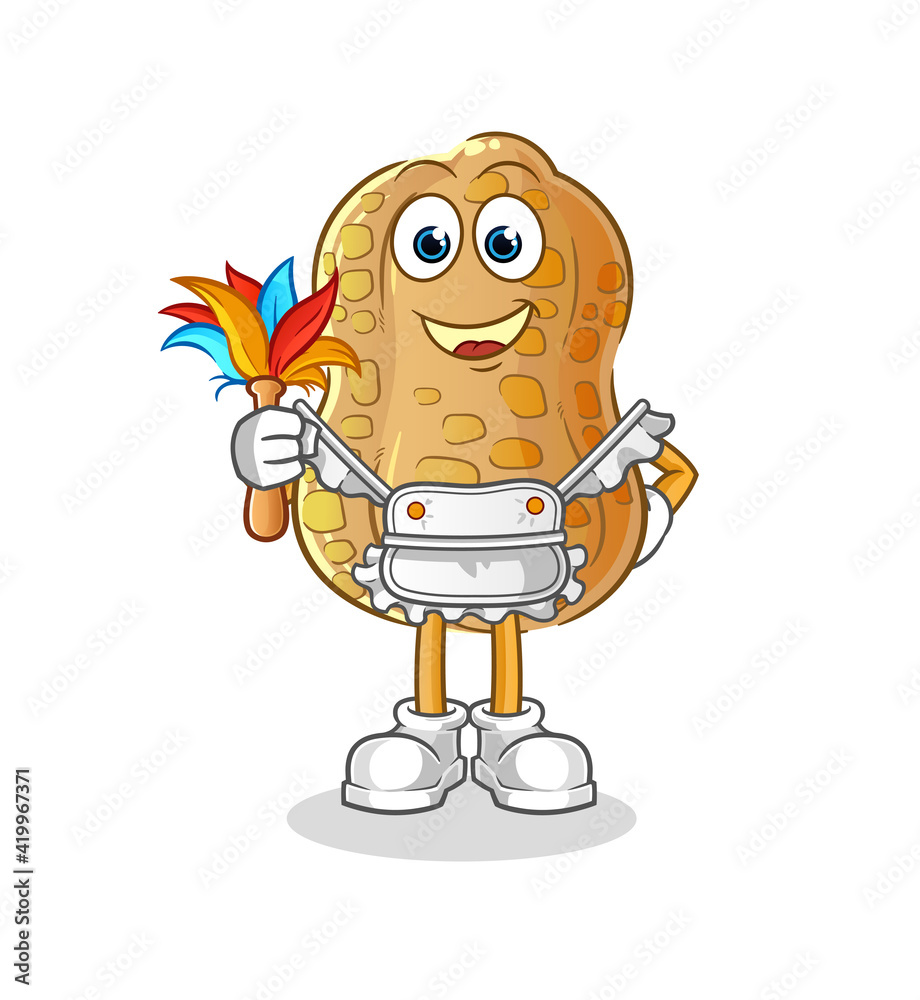 peanut maid mascot. cartoon vector