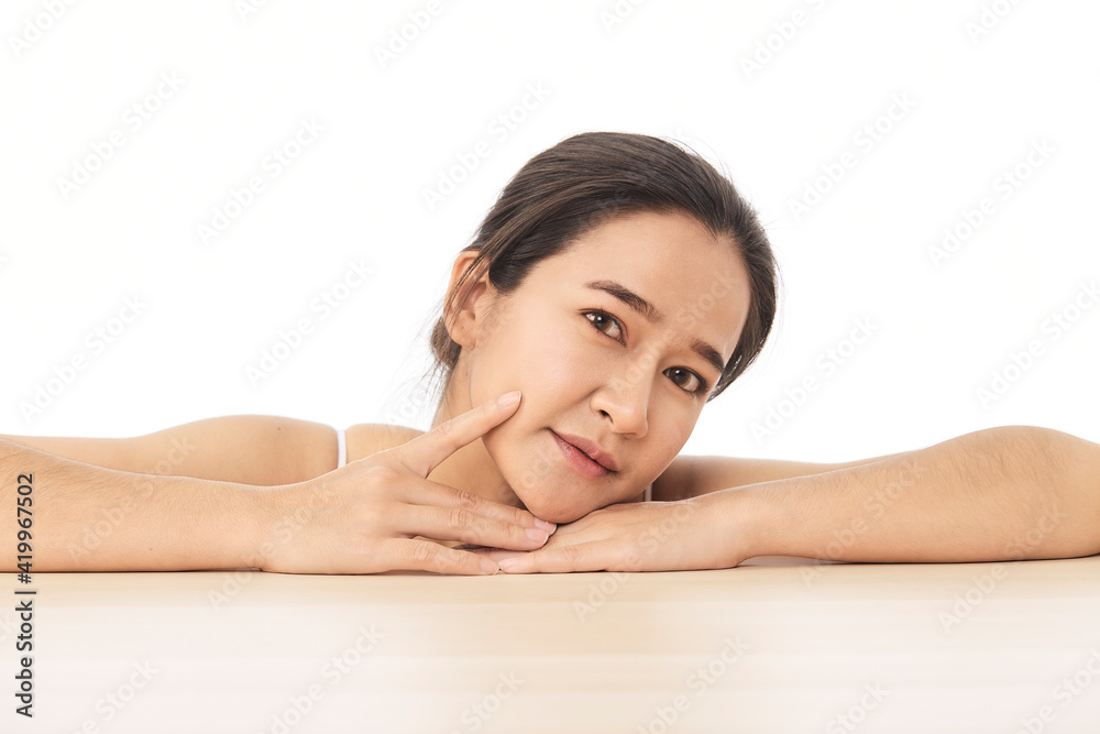Beauty woman with perfect nude make-up Beauty woman with perfect nude make-up