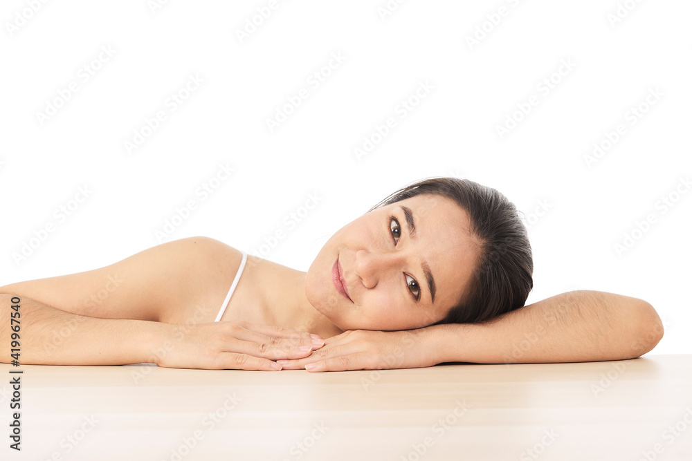 Beauty woman with perfect nude make-up Beauty woman with perfect nude make-up