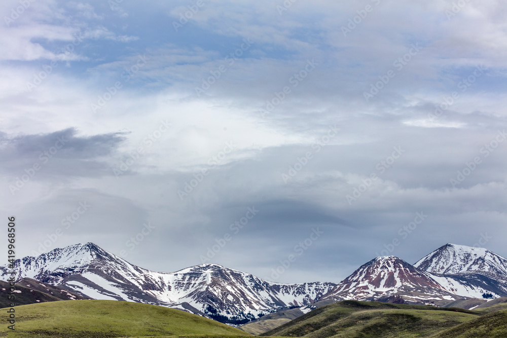 The Lima Peaks during stormy weather in Lima, Montana, USA