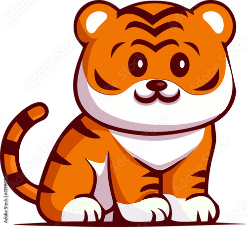 tiger boy cute cartoon hand drawn vector illustration. It can be used for baby t-shirt printing, fashion print designs, children's clothing, baby shower congratulations and invitation cards.