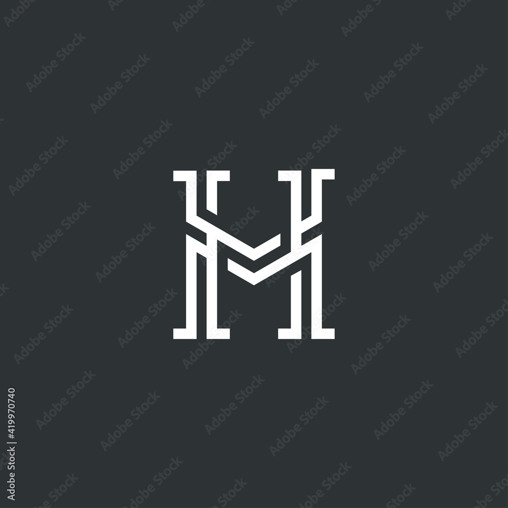 Letter MH or HM logo design Letter MH or HM logo design