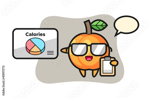 Illustration of apricot mascot as a dietitian