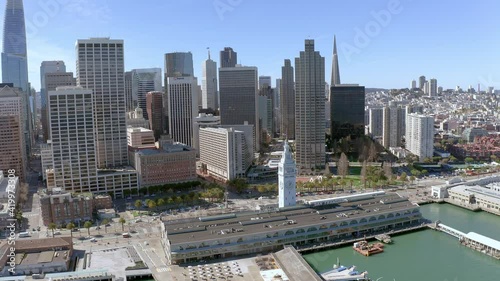 Aerial: San Francisco California downtown, drone view