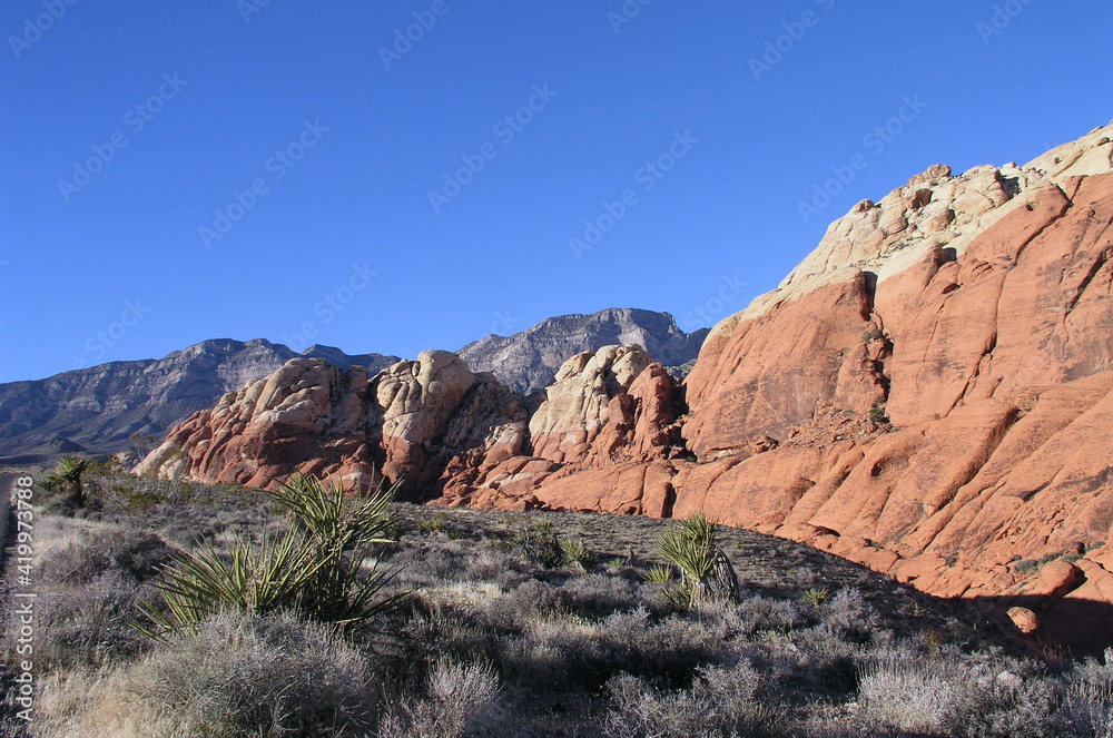 Red Rock Curving Sandstone in the desert