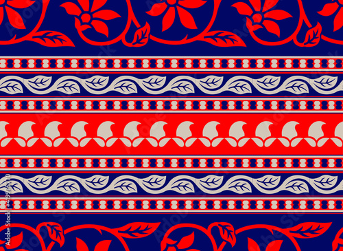 Traditional Asian paisley pattern with flowers