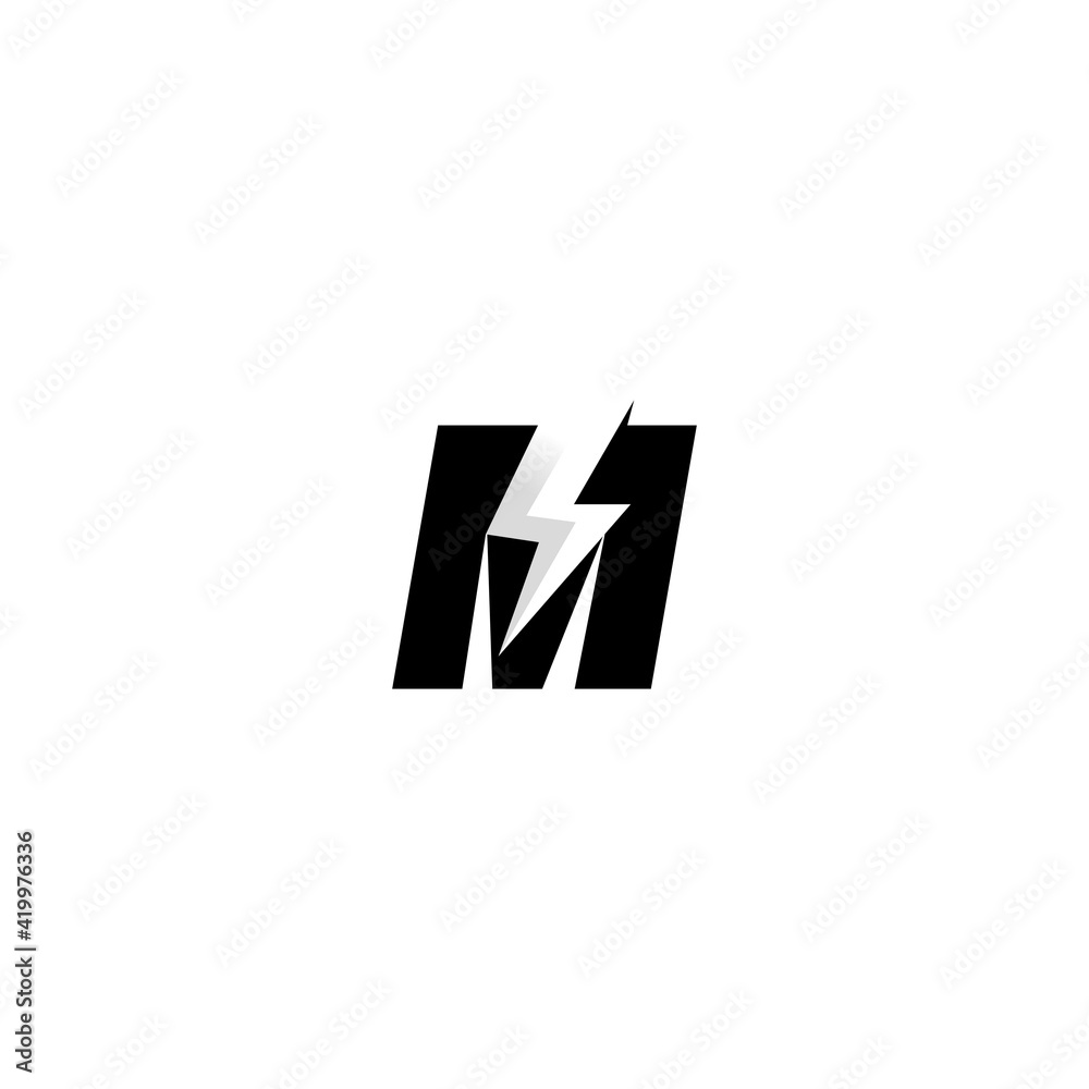 Modern Clean Template Logo Design, Letter M for Bolt Modern Clean Template Logo Design, Letter M for Bolt