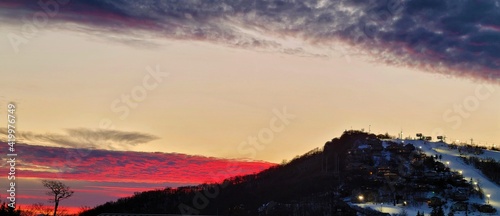 sunset over the mountains