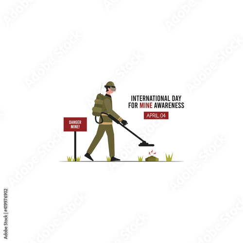 vector graphic of international day for mine awareness good for mine awareness celebration. flat design. flyer design.flat illustration.
