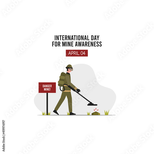 vector graphic of international day for mine awareness good for mine awareness celebration. flat design. flyer design.flat illustration.