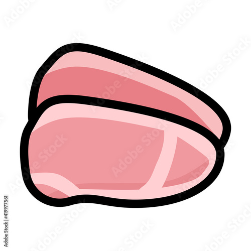 シンプルでかわいい豚肉のイラスト