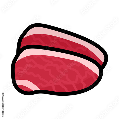 シンプルでかわいい牛肉のイラスト