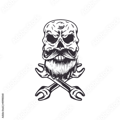 skull biker patch