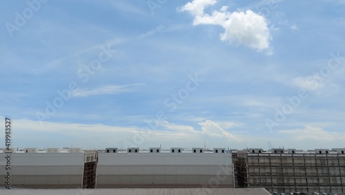 clear sky in the central business development area of ​​north jakarta