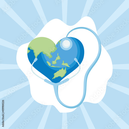 World heart stethoscope