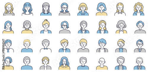 困り顔　男女セット　シンプルイラスト