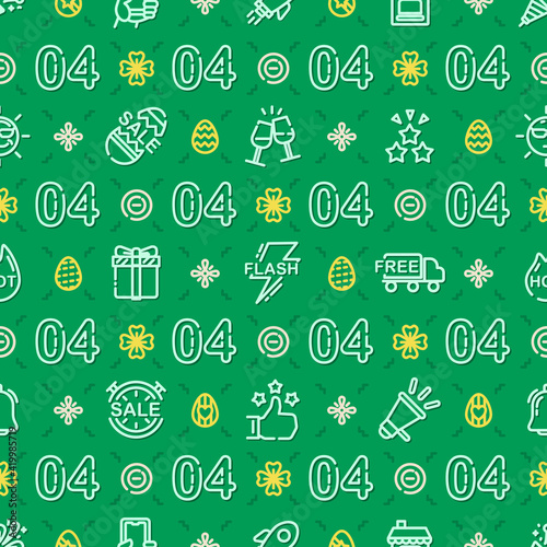 Seamless pattern background  of 04.04 campaign. Flat design for shop advertisement , Cover of media information.