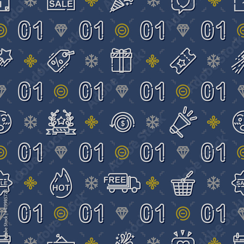 Seamless pattern background  of 01.01 campaign. Flat design for shop advertisement , Cover of media information.