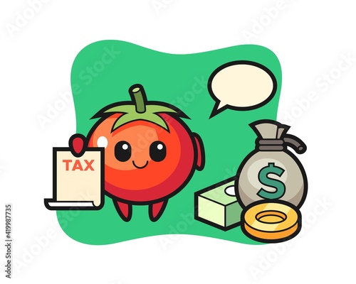 Character cartoon of tomatoes as a accountant