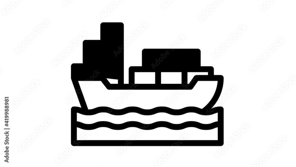 ship shipping containers glyph icon animation ship shipping containers glyph icon animation