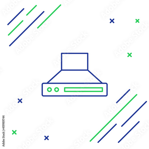 Line Kitchen extractor fan icon isolated on white background. Cooker hood. Kitchen exhaust. Household appliance. Colorful outline concept. Vector