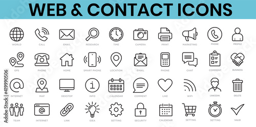 web & contact Icons
