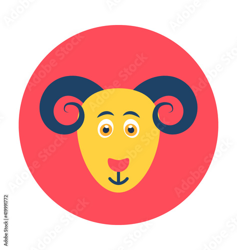 Mountain Goat Vector Icon