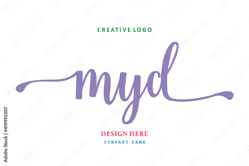 MYD lettering logo is simple, easy to understand and authoritative - obrazy, fototapety, plakaty 