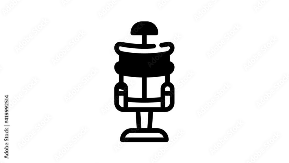 electric chair black icon animation electric chair black icon animation