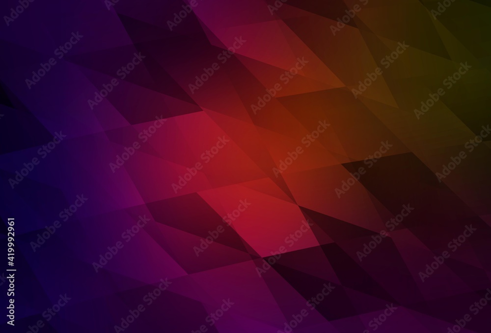 Obraz premium Dark Green, Red vector background with rectangles.