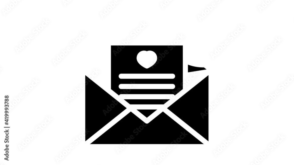 loving message letter glyph icon animation loving message letter glyph icon animation