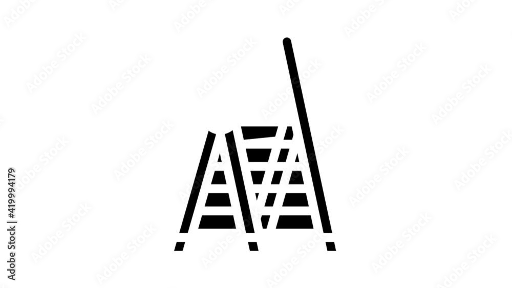ladder tool glyph icon animation