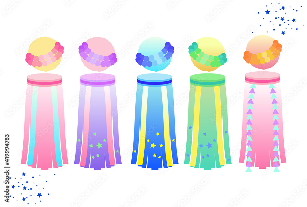 七夕飾り 吹き流し Stock Vector Adobe Stock