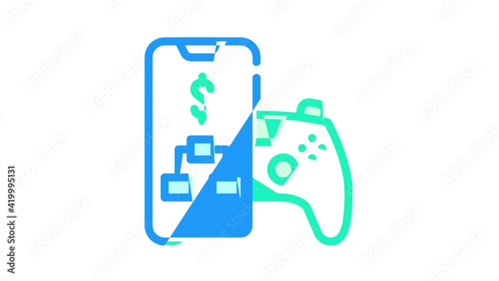 loystick phone game color icon animation loystick phone game color icon animation