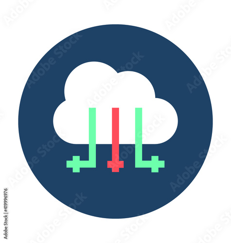 Cloud Sharing Vector Icon