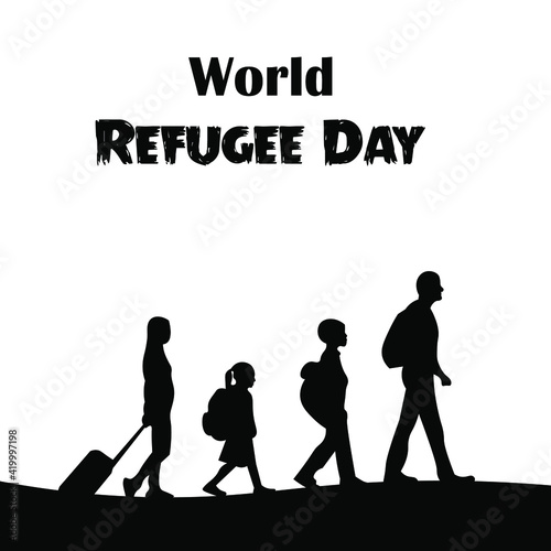 World Refugee Day, Vector Illustration.