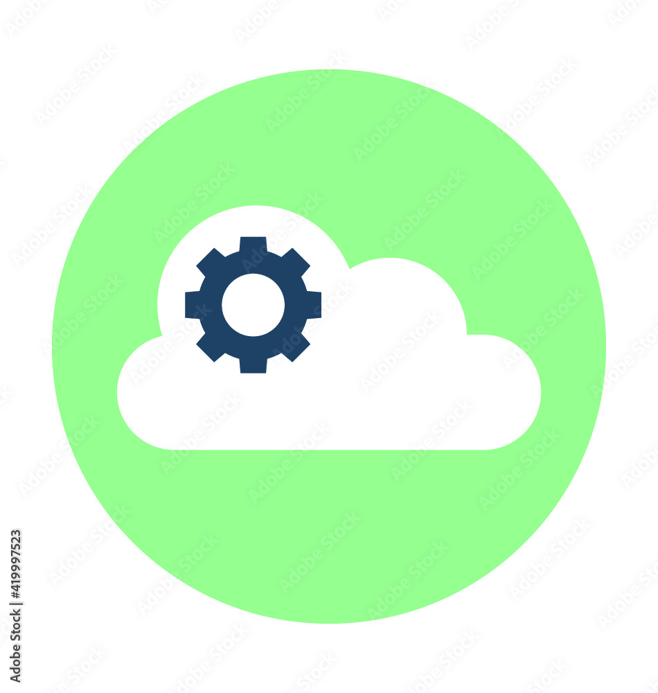 Cloud Setting Vector Icon Cloud Setting Vector Icon