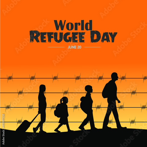 World Refugee Day, Vector Illustration.