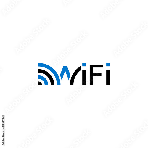 Wi fi lettering, creative logo design.