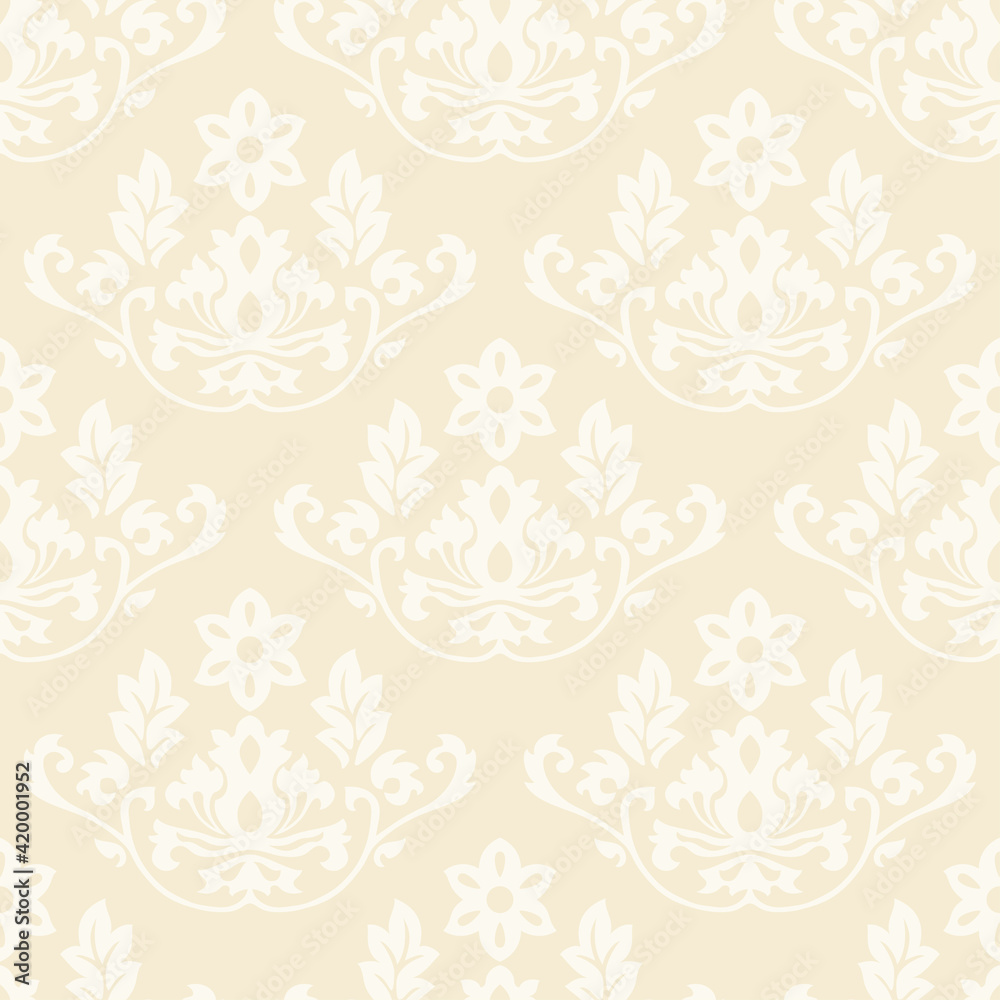 Damask pattern seamless background beige color wallpaper Damask pattern seamless background beige color wallpaper