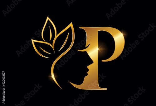 Golden Beauty Initial Letter P
