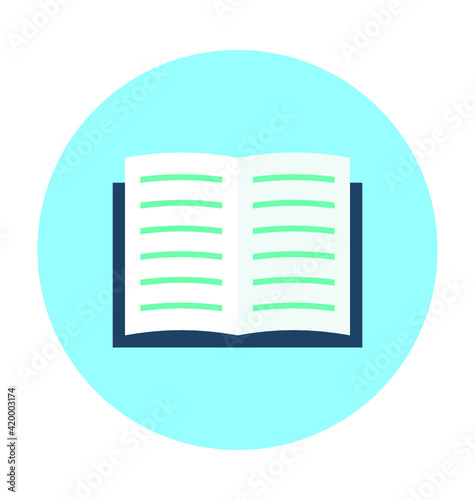 Open Book Vector Icon